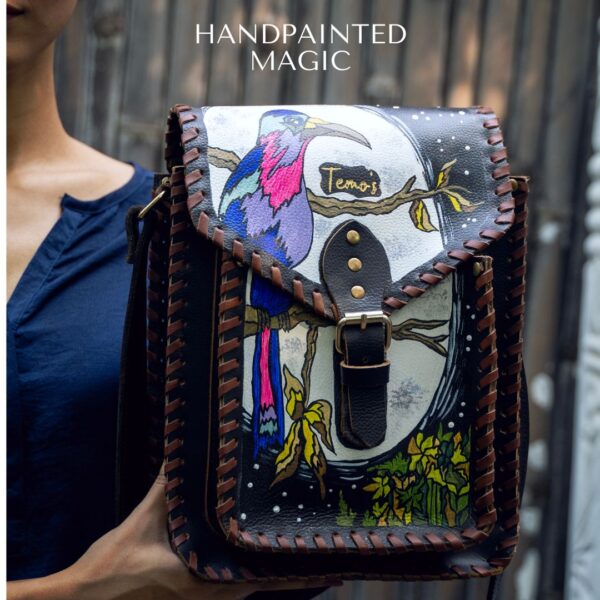 Hand painted leather bags sale